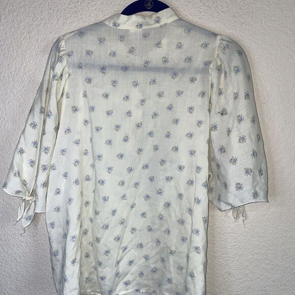 Vintage ruffle lace Floral Shirt Blouse Lace dainty 70s lagen fairy coquette - Picture 10 of 11